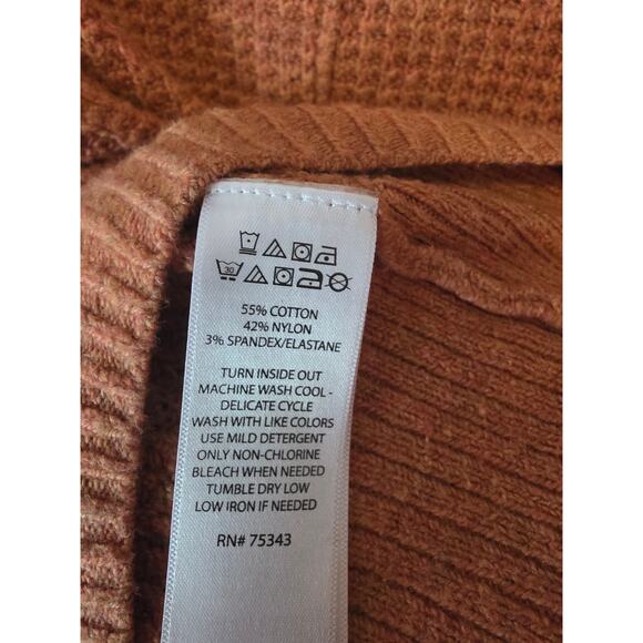 Ruby Moon Cropped Mock Neck Sweater S Womens Brown Long Sleeve Normcore Boho - Picture 5 of 5